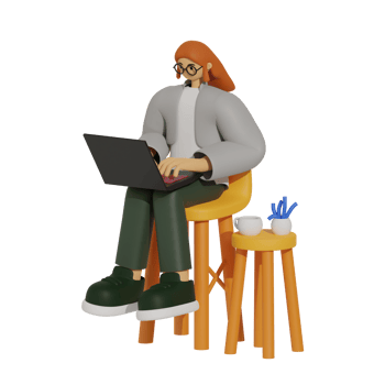 Enhancing Productivity with Laptop Use on Sofas 3D illustration png