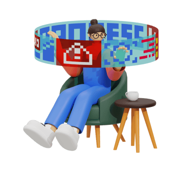 3d illustration work in hologram screen png