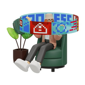 3d illustration work in hologram screen png