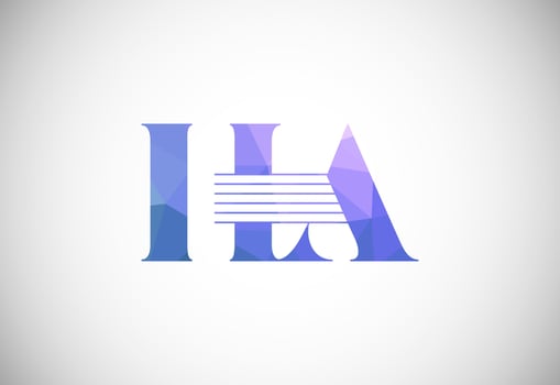 Initial Letter H A Low Poly Logo Design Vector Template. Graphic Alphabet Symbol For Corporate Business Identity