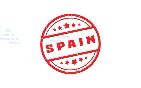 SPAIN stamp rubber with grunge style on white background vector