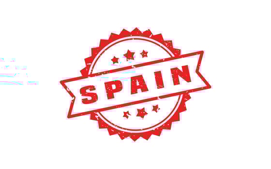 SPAIN stamp rubber with grunge style on white background vector