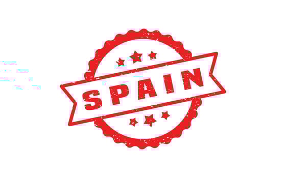 SPAIN stamp rubber with grunge style on white background vector