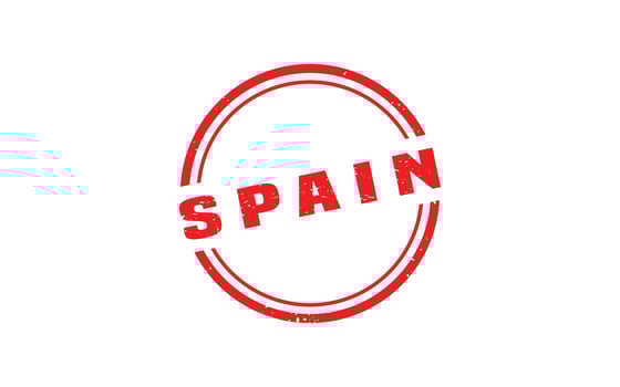 SPAIN stamp rubber with grunge style on white background vector