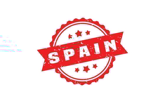 SPAIN stamp rubber with grunge style on white background vector
