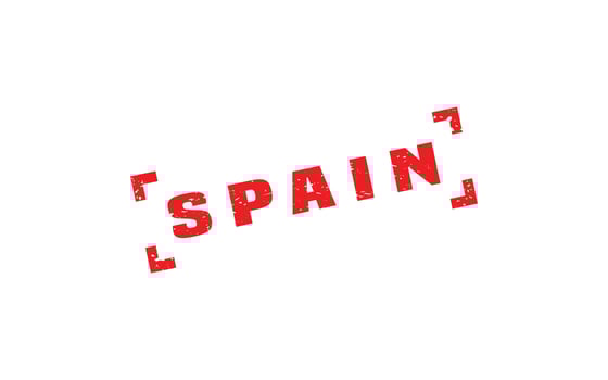 SPAIN stamp rubber with grunge style on white background vector
