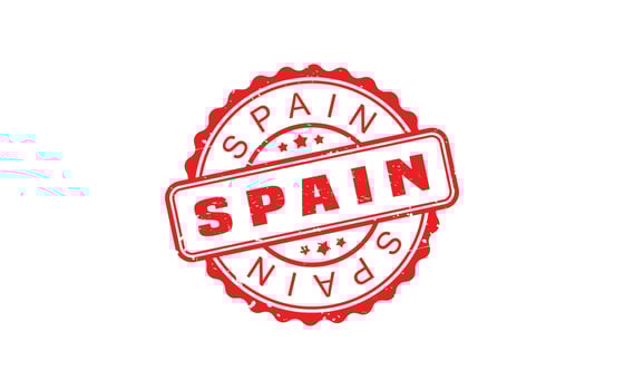 SPAIN stamp rubber with grunge style on white background vector