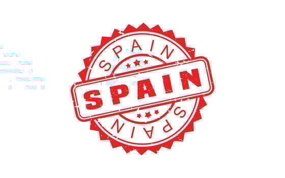 SPAIN stamp rubber with grunge style on white background vector