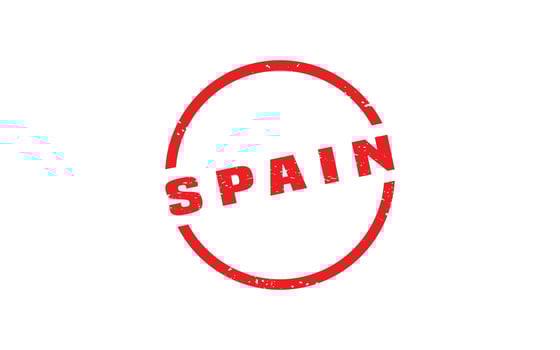 SPAIN stamp rubber with grunge style on white background vector
