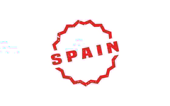 SPAIN stamp rubber with grunge style on white background vector
