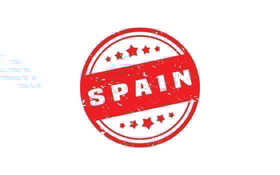SPAIN stamp rubber with grunge style on white background vector