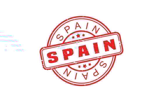 SPAIN stamp rubber with grunge style on white background vector