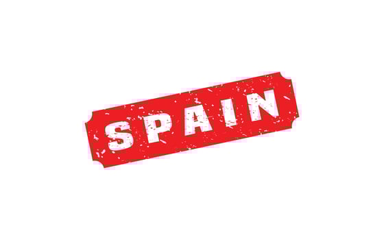 SPAIN stamp rubber with grunge style on white background vector