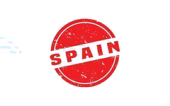 SPAIN stamp rubber with grunge style on white background vector