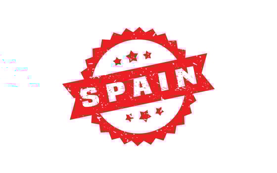 SPAIN stamp rubber with grunge style on white background vector