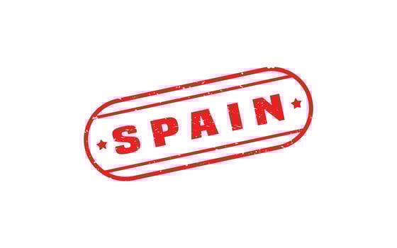 SPAIN stamp rubber with grunge style on white background vector