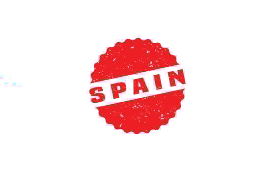 SPAIN stamp rubber with grunge style on white background vector