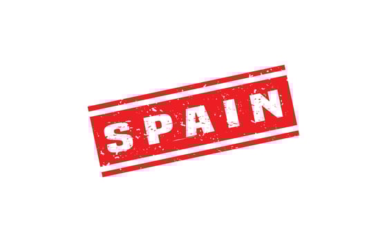 SPAIN stamp rubber with grunge style on white background vector
