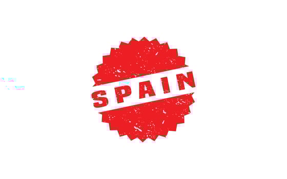 SPAIN stamp rubber with grunge style on white background vector