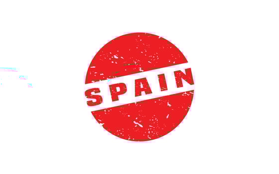 SPAIN stamp rubber with grunge style on white background vector