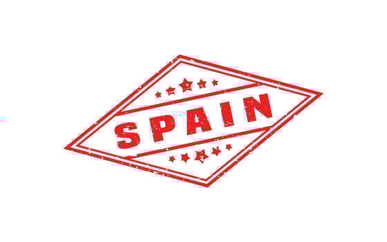SPAIN stamp rubber with grunge style on white background vector