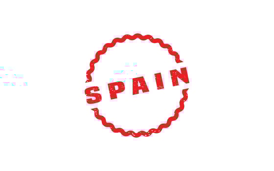 SPAIN stamp rubber with grunge style on white background vector