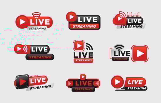 Live Set Logo Badge Template vector