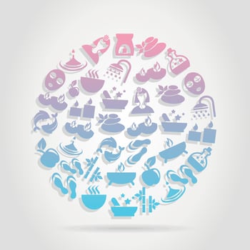Sphere made from spa. A vector illustration