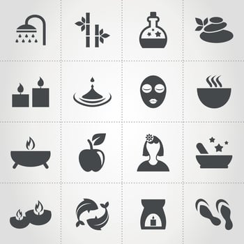 Set of flat icons on a theme spa. Vector illustration