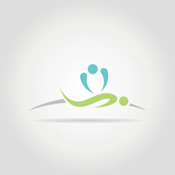The person does massage. A vector illustration