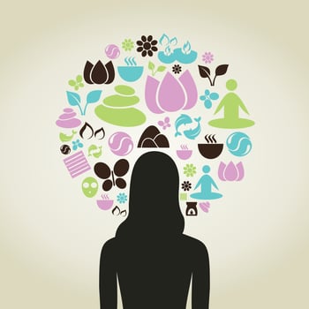 spa subjects round the woman. A vector illustration