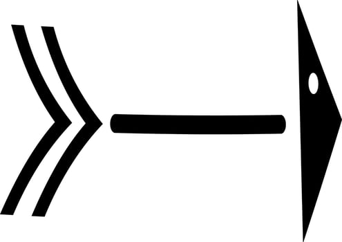 The arrow indicates the direction drawn by hand. vector