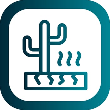 Desert Hot Weather Vector Icon Design