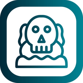Skull Island Vector Icon Design