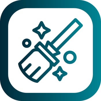 Flying Broom Vector Icon Design