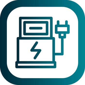 Electric Car Station Vector Icon Design