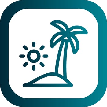 Beach Landscape Vector Icon Design