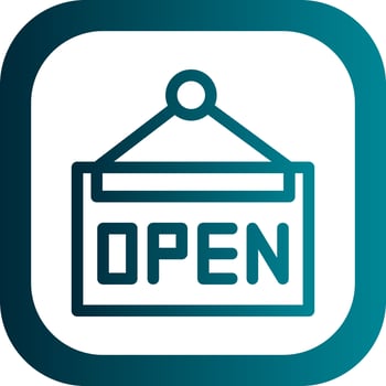 Cafe Open Sign Vector Icon Design