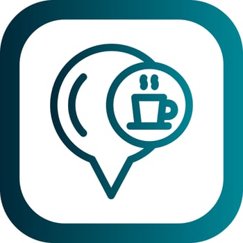 Cafe Location Vector Icon Design