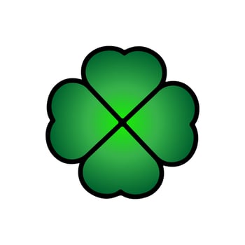 Green Shamrock clover vector icon. St Patrick day symbol, leprechaun leaf sign. Shamrock clover isolated, flat decorative element.