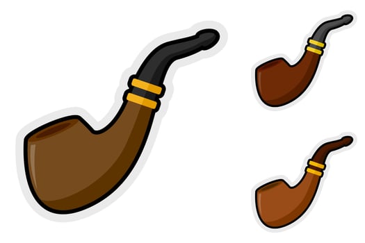 Note sticker set with Smoking Pipe vector