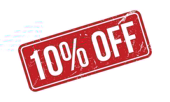 10 Percent Off Rubber Stamp. Red 10 Percent Off Rubber Grunge Stamp Seal Vector Illustration