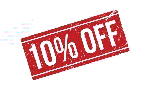 10 Percent Off Rubber Stamp. Red 10 Percent Off Rubber Grunge Stamp Seal Vector Illustration