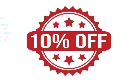 10 Percent Off Rubber Stamp. Red 10 Percent Off Rubber Grunge Stamp Seal Vector Illustration