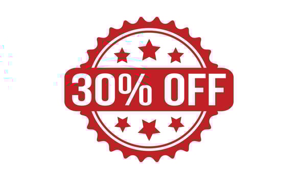 30 Percent Off Rubber Stamp. Red 30 Percent Off Rubber Grunge Stamp Seal Vector Illustration - Vector