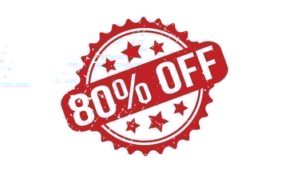 80 Percent Off Rubber Stamp. Red 80 Percent Off Rubber Grunge Stamp Seal Vector Illustration - Vector