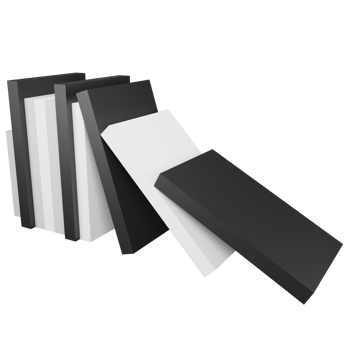 3D render low polygon row of books icon isolated on transparent background png