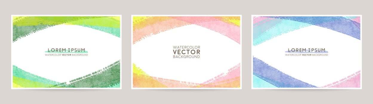 watercolor vector colorful frames set