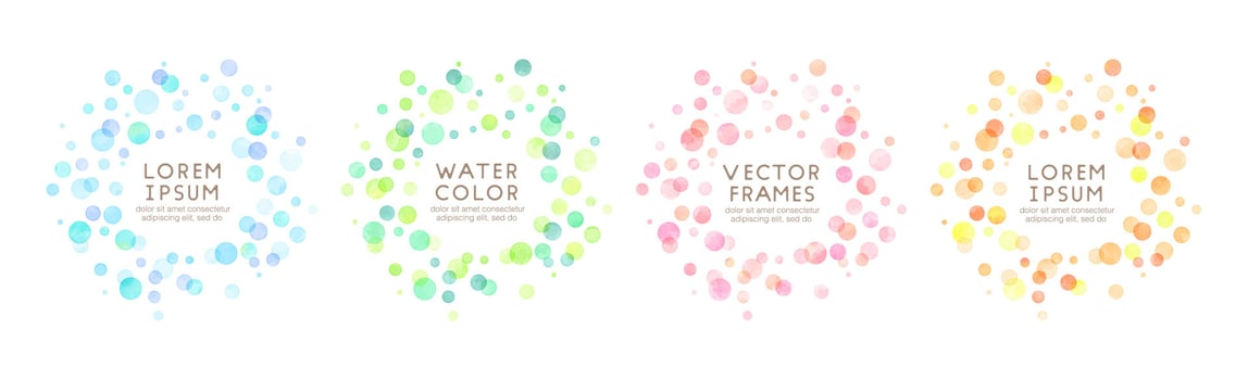 colorful watercolor vector dot frames