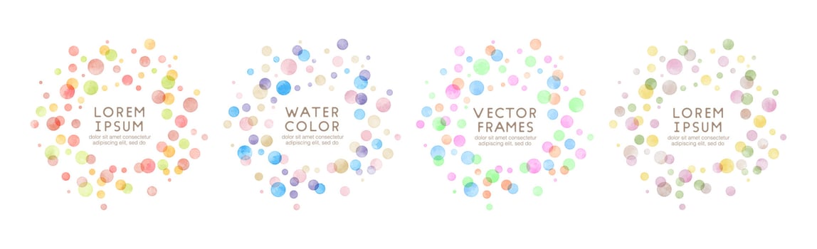 colorful watercolor vector dot frames
